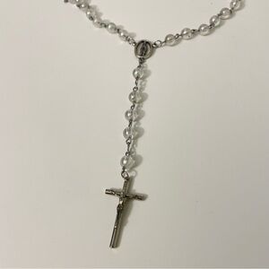 Vintage Crucifix Catholic Jesus Christian Cross Pendant Rosary Necklace